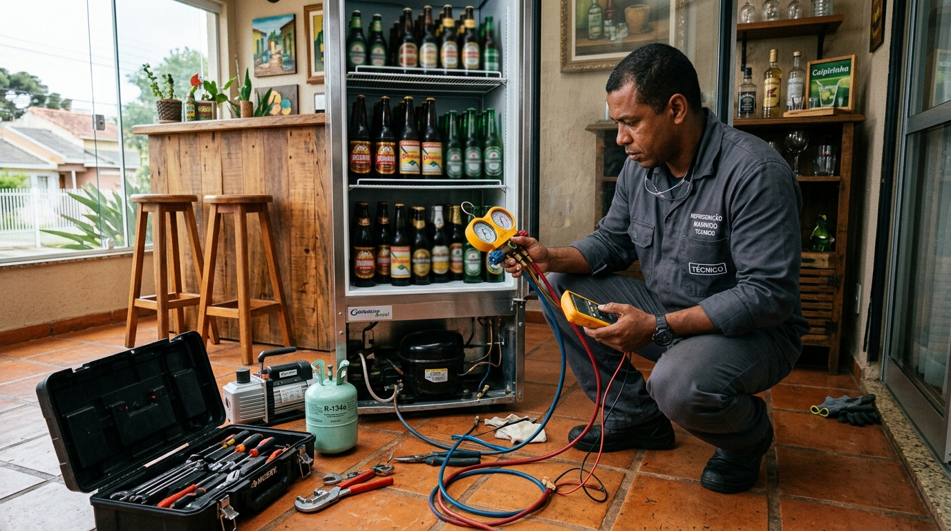 Técnico de conserto de cervejeira em residência em Londrina‑PR